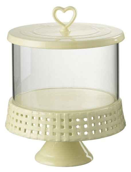 Žlutá keramická dóza na noze s víkem Hella Yellow L - Ø 21*31cm - J-Line by Jolipa