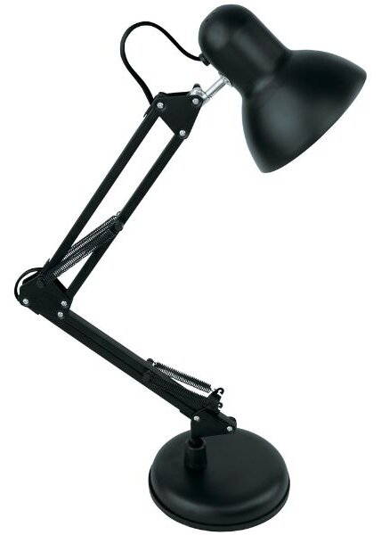 Kloubová stolní lampa na jednu žárovku E27, černá