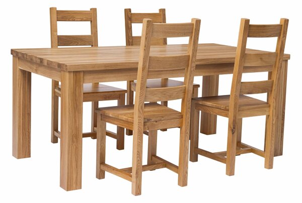Jídelní stůl Korund z dubu lakovaný (deska 4 cm) - 1400x900x40mm
