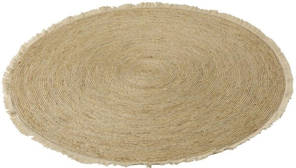 Přírodní kulatý koberec z mořské trávy s třásněmi - Ø 120 cm - J-Line by Jolipa