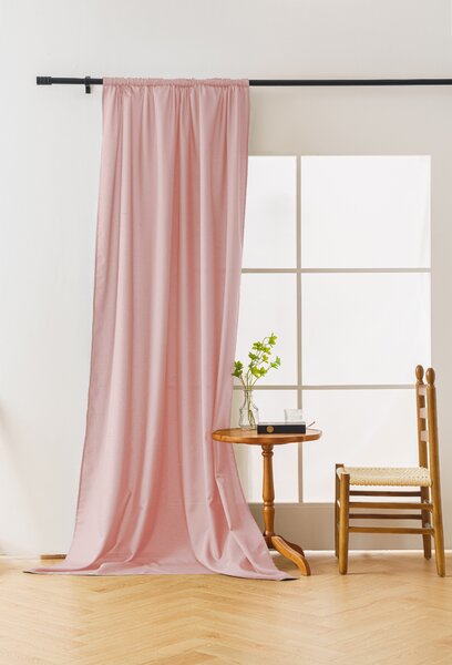 Růžový závěs OXFORD 140x250 cm Zavěšení: Kovové kroužky