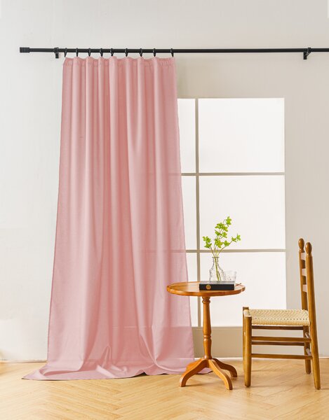 Růžový závěs OXFORD 140x250 cm Zavěšení: Kovové kroužky