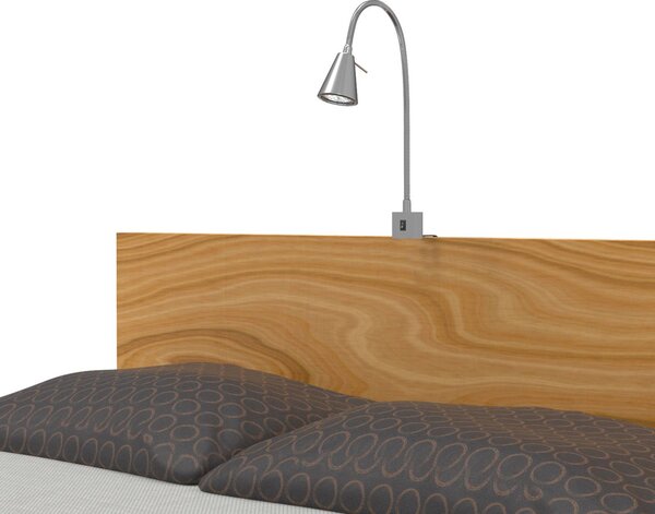 Briloner LED nástěnné světlo Tuso, nikl, montáž na postel, kov, Hliník / šedá / zinek, Ložnice, kov, Moderní