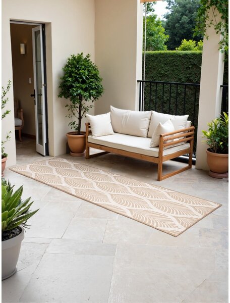 Vnitřní a venkovní běhoun v béžové a slonovinové barvě 80x250 cm Duet Liora – NORTHRUGS