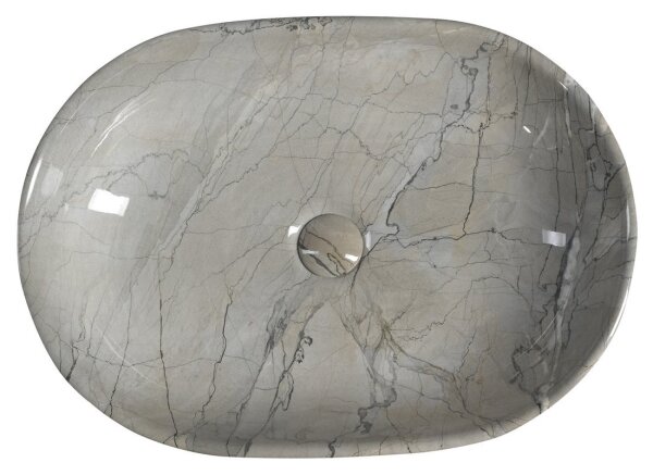 Sapho - Umyvadlo na desku DALMA 59x42 cm keramika/grigio