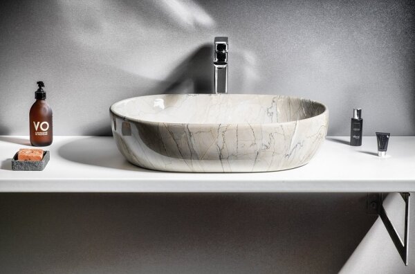 Sapho - Umyvadlo na desku DALMA 59x42 cm keramika/grigio