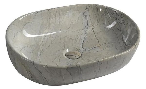 Sapho - Umyvadlo na desku DALMA 59x42 cm keramika/grigio