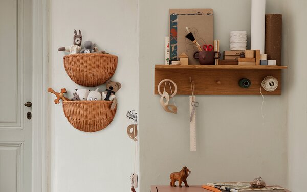 Ferm Living designové nástěnné úložné boxy Braided Wall Pockets (2 kusy)