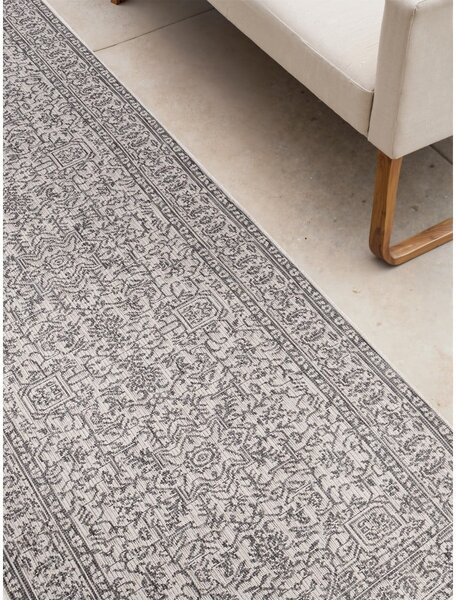 Vnitřní a venkovní běhoun v šedé a slonovinové barvě 80x250 cm Duet Kona – NORTHRUGS
