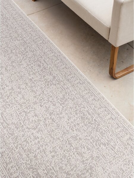 Vnitřní a venkovní běhoun v šedé a slonovinové barvě 80x250 cm Duet Kona – NORTHRUGS