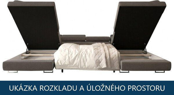 Rozkládací sedací souprava do U Falio II - Šedá 22