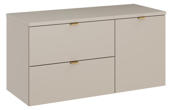 Comad Koupelnová skříňka pod deskové umyvadlo s košem na prádlo set Dalia Cashmere 100 kašmír