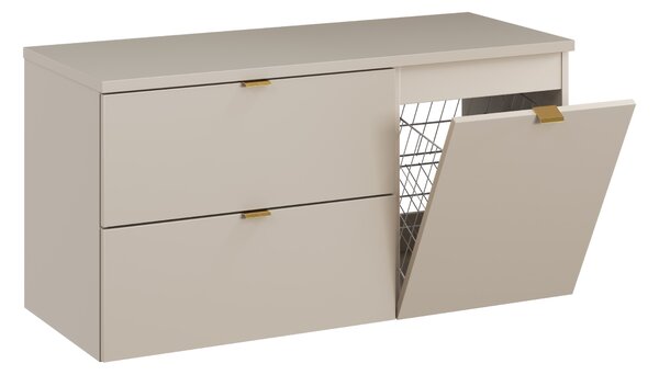 Comad Koupelnová skříňka pod deskové umyvadlo s košem na prádlo set Dalia Cashmere 100 kašmír