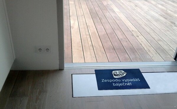 Mercury Flooring, Rohožka Zespodu vypadáš báječně (Meme) 40x60 cm, 40x60, modrá