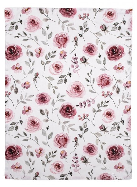 Bavlněná kuchyňská utěrka s růžemi Rustic Rose – 50x70 cm