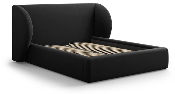 Čalouněná postel milany s úložným prostorem 200 x 200 cm černá