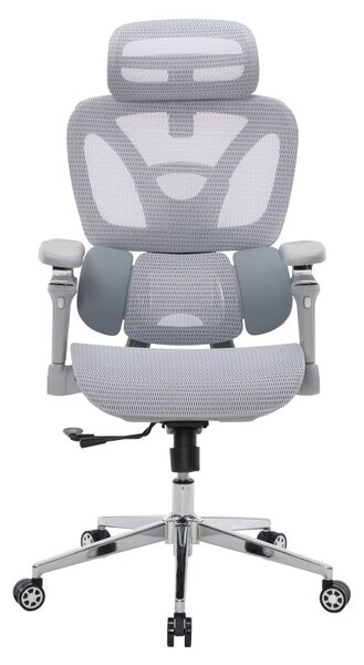 Kancelářská ergonomická židle PORTE II — síťovina, šedá