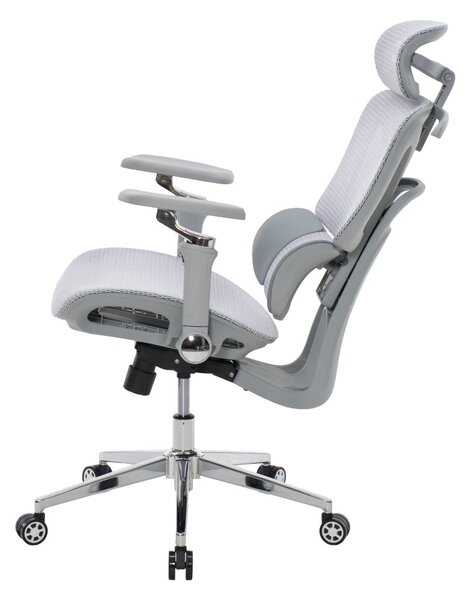 Kancelářská ergonomická židle PORTE II — síťovina, šedá