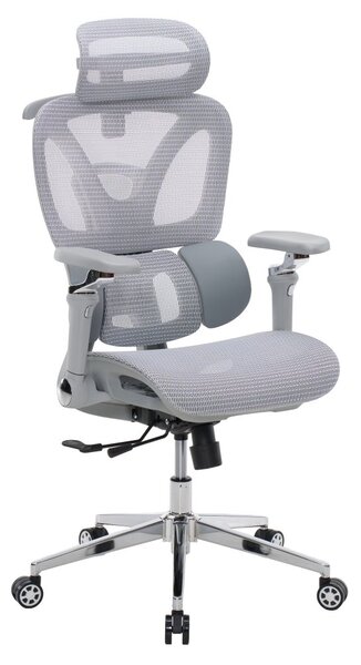 Kancelářská ergonomická židle PORTE II — síťovina, šedá