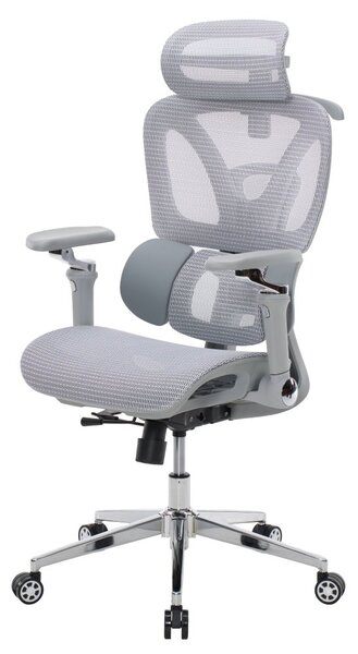 Kancelářská ergonomická židle PORTE II — síťovina, šedá