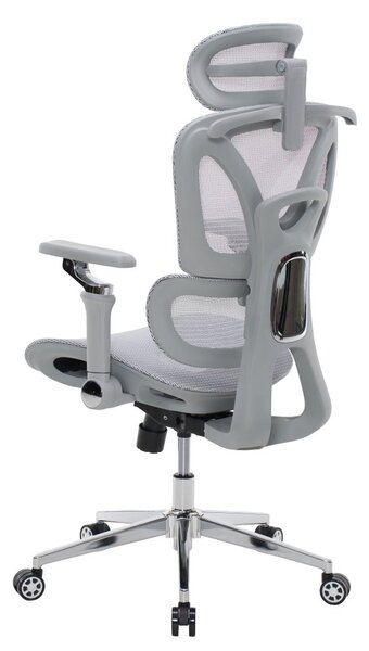 Kancelářská ergonomická židle PORTE — síťovina, šedá
