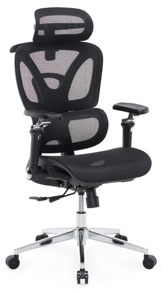 Kancelářská ergonomická židle PORTE — síťovina, černá