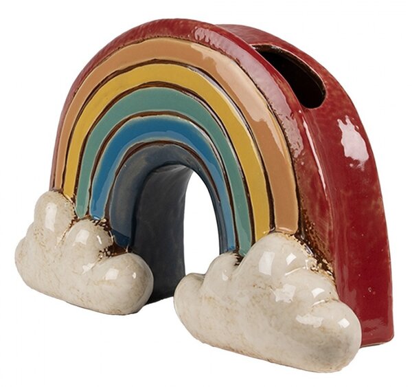 Keramický květináč ve tvaru duhy Rainbow - 26*9*16 cm - Clayre & Eef