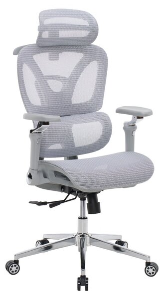 Kancelářská ergonomická židle PORTE — síťovina, šedá