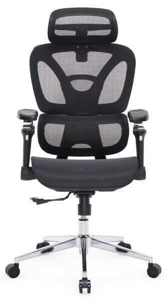 Kancelářská ergonomická židle PORTE — síťovina, černá