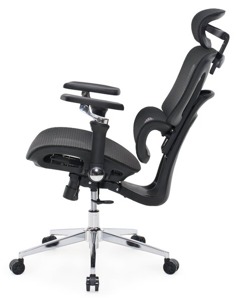Kancelářská ergonomická židle PORTE — síťovina, černá