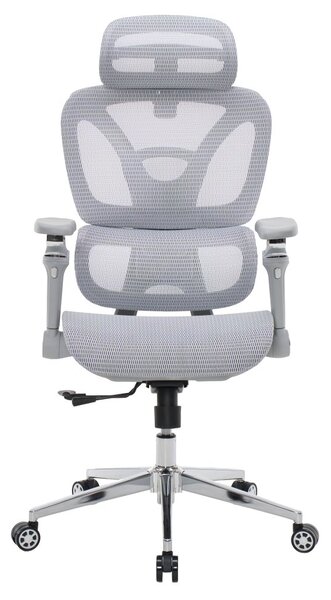Kancelářská ergonomická židle PORTE — síťovina, šedá
