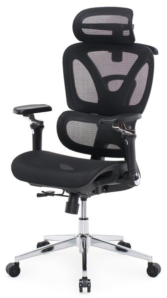 Kancelářská ergonomická židle PORTE — síťovina, černá