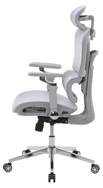 Kancelářská ergonomická židle PORTE — síťovina, šedá