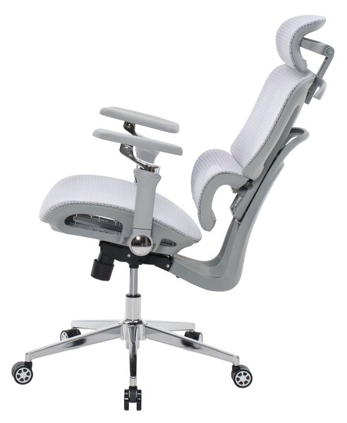 Kancelářská ergonomická židle PORTE — síťovina, šedá