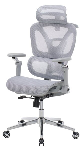 Kancelářská ergonomická židle PORTE — síťovina, šedá