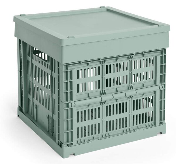 HAY Plastové víko Colour Crate Medium Square/Cube, sage green