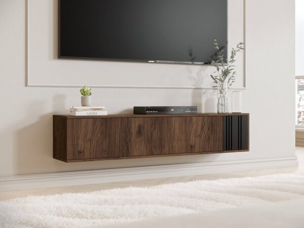 TV stolek Zudbim 150, Barva: ořech warmia / ořech warmia + černá 5903211504075