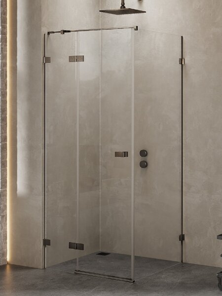 New Trendy Avexa Gunmetal Brushed sprchový kout 90x90 cm čtvercový grafitová kartáčovaný/průhledné sklo EXK-3326