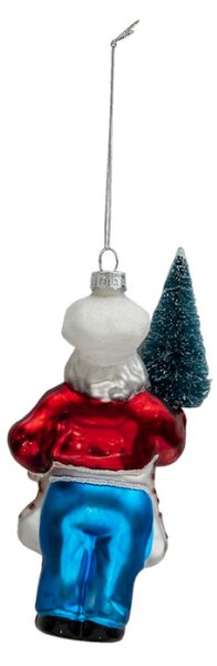 Vánoční ozdoba Santa se stromečkem – 9x5x16 cm
