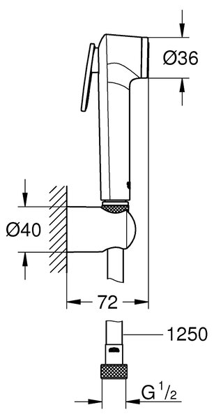 Grohe Tempesta sada bidetové hlavice na stěnu SuperSteel 27513DC1