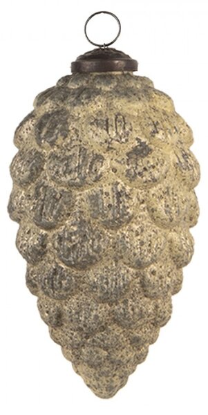 Zlato hnědá vánoční ozdoba ve tvaru šišky – 10x13 cm