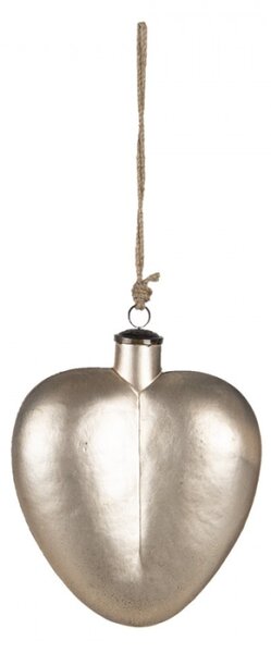 Stříbrno zlatá vánoční ozdoba ve tvaru srdce – 20x9x25 cm