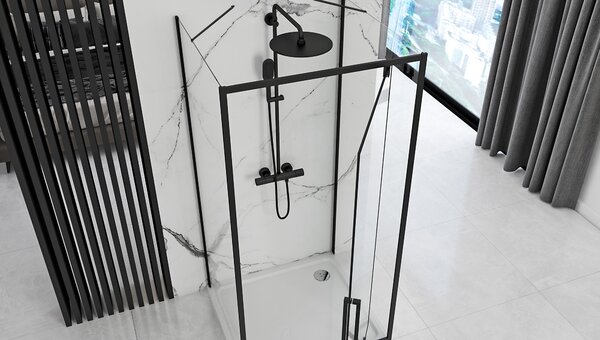 Přístěnná sprchová kabina Rea Rapid Swing Black