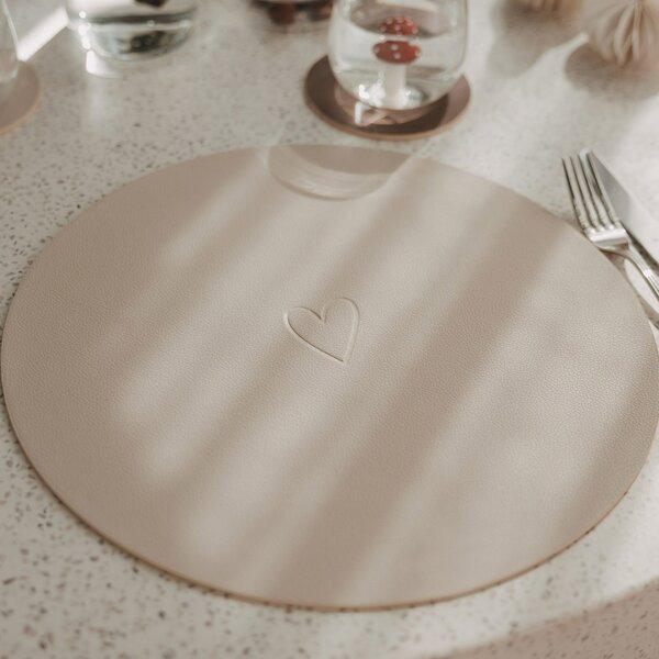Oboustranné prostírání Heart Brown Ø 35 cm