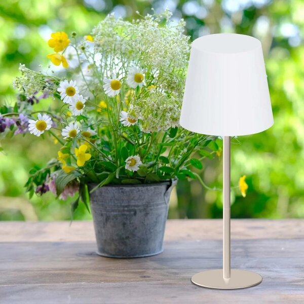 LED RGB Stmívatelná dotyková stolní lampa LUCIA LED/2W/5V 3600 mAh IP44 béžová