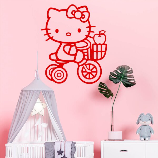 Živá Zeď Samolepka Kočička Hello Kitty Barva: černá