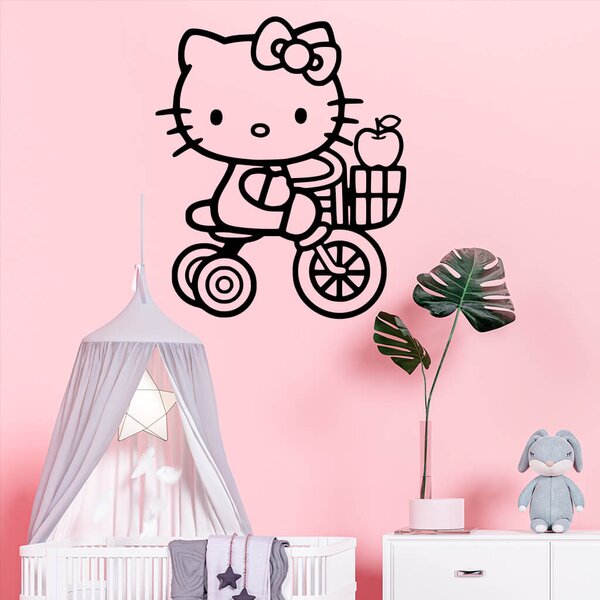 Živá Zeď Samolepka Kočička Hello Kitty Barva: černá
