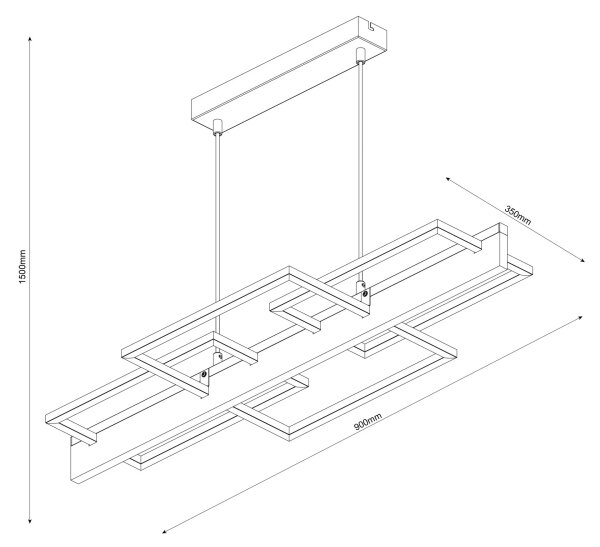 LED Lustr na lanku LARYSA LED/35W/230V borovice
