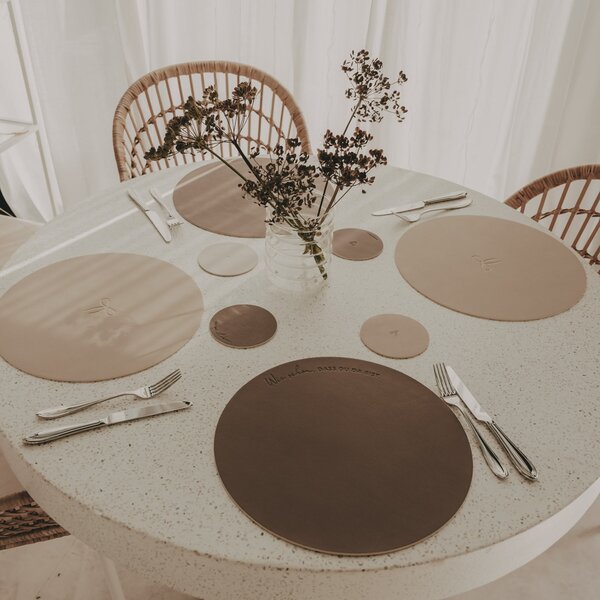 Oboustranný podtácek Bow Creme – set 2 ks