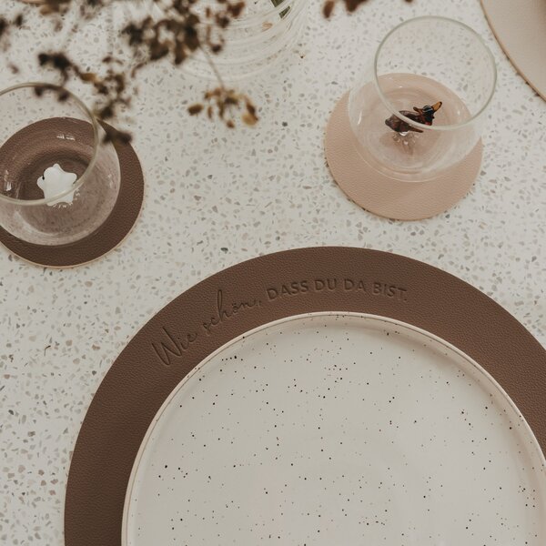 Oboustranný podtácek Bow Creme – set 2 ks